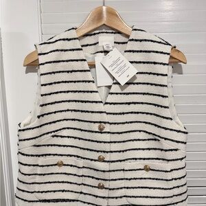 H&M Black and White Striped vest nautical